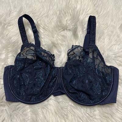 Simone Perele 34F Bra Blue Lumineuse Full Cup Support Underwire 13L320