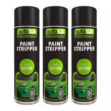 Autotek Fast Acting Paint Stripper Multi-Purpose Aerosol Spray Can 500ml x3
