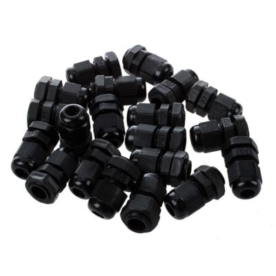 10PCS Waterproof Fixing Gland Connector PG7 for 3.5-6mm Dia Cable Wire Black
