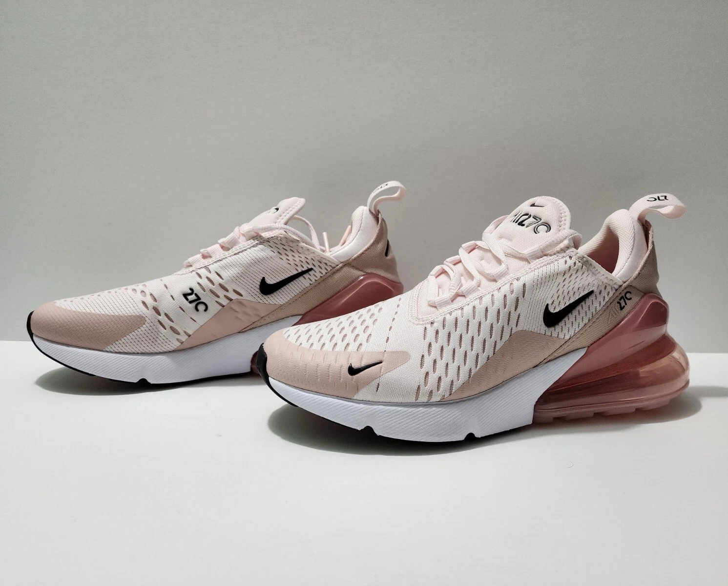 Nike Air Max 270 scarpe da donna rosa chiaro morbido bianco taglia 6 (AH6789 604)
