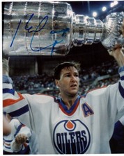5- Autographs Photos of Edmonton Oilers