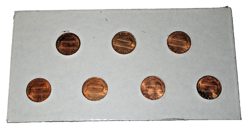 1982 Lincoln Cent Set All 7 Varieties Sealed Carded BU Uncirculated - Picture 2 of 2