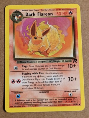 dark flareon pokemon card Dark Flareon (35/82) - Team Rocket Pokemon Card
