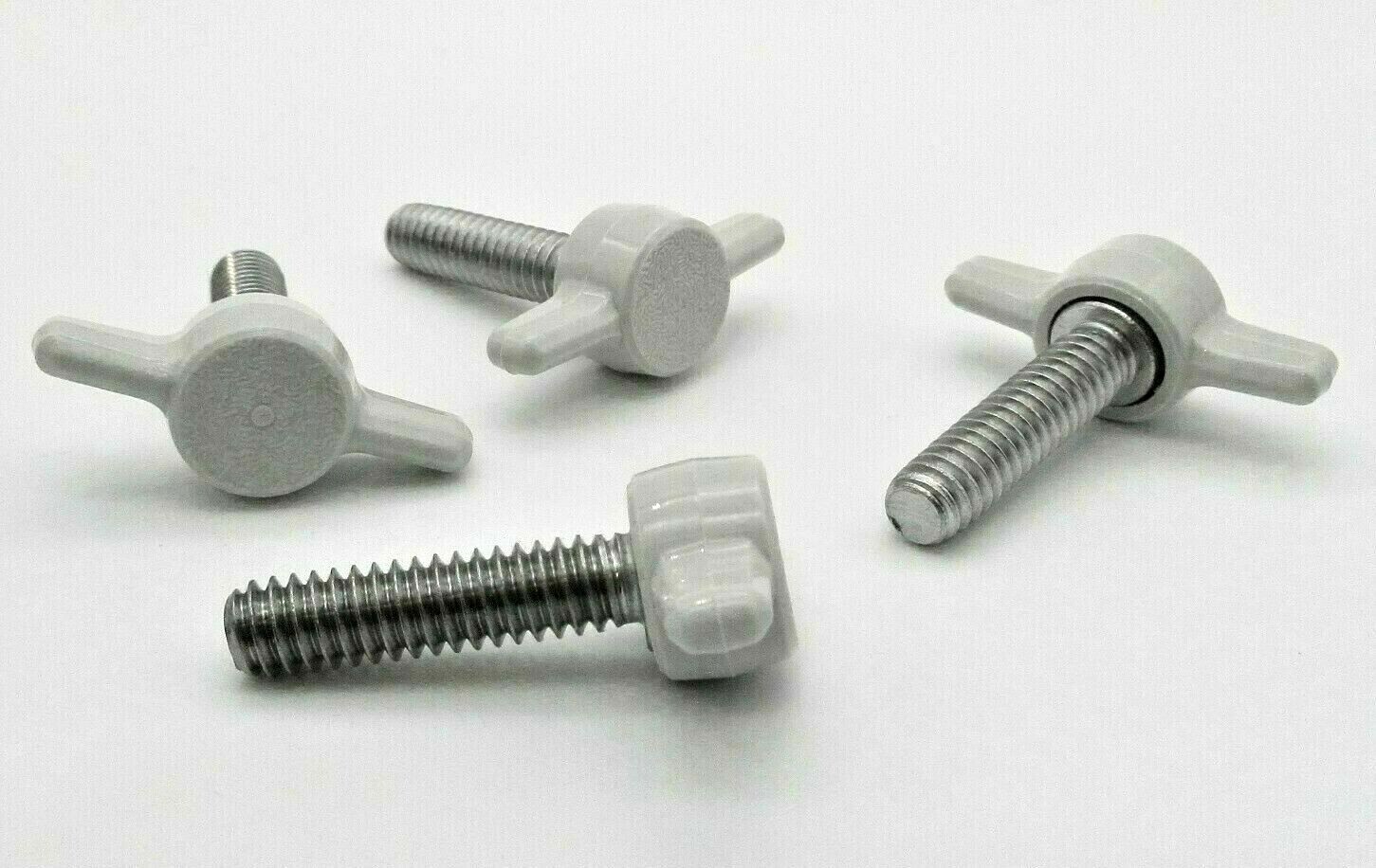 4-Pack 1/4-28 Thumb Screws / Tee Knobs - Delrin Head, Stainless Steel Thread, Colors