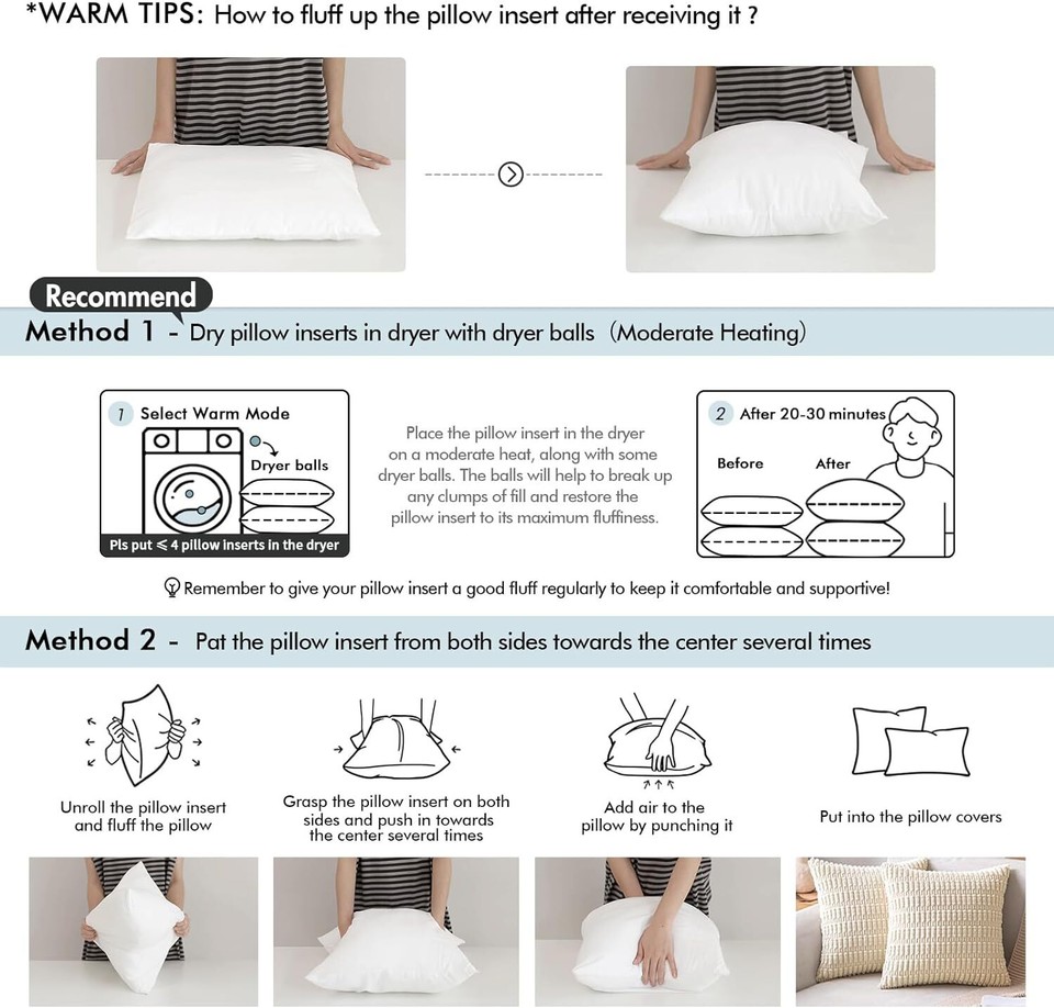 24x24 Euro Pillow Inserts Set of 2 Throw Pillows Couch (24x24 inch, Set of 2) eBay