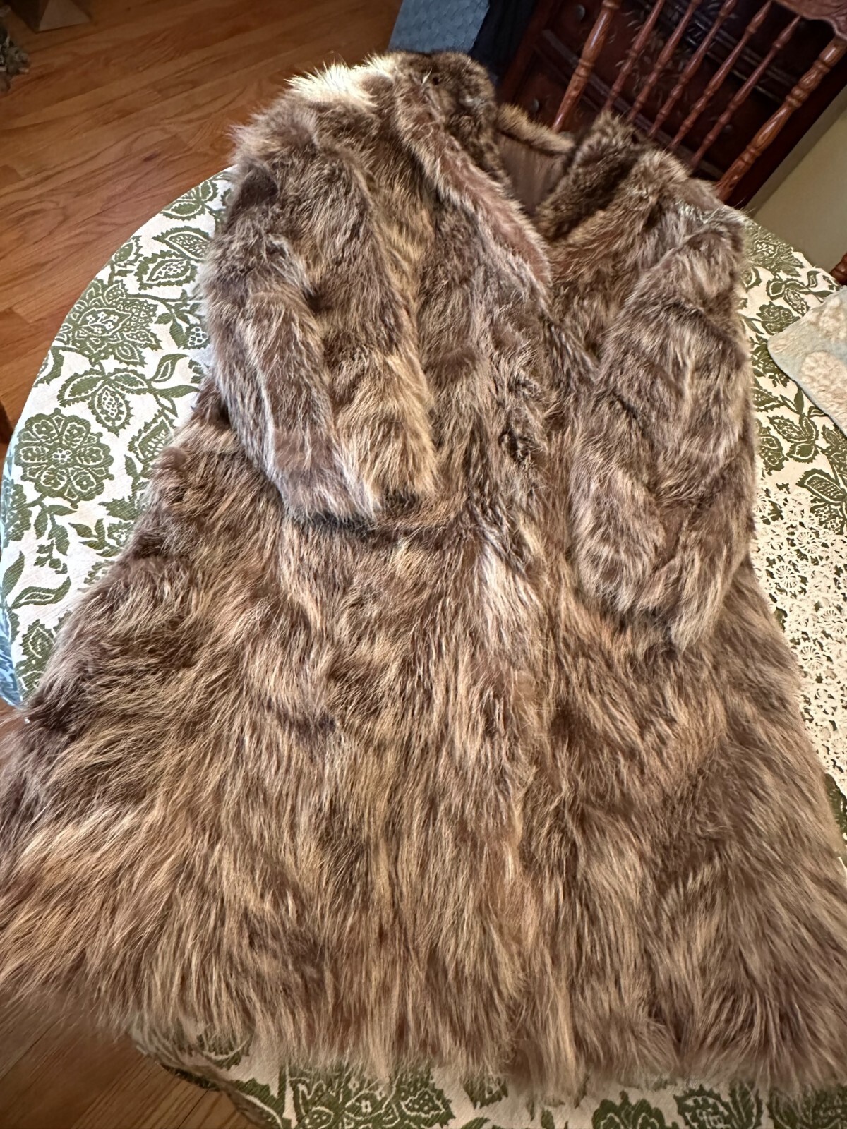 RARE Vintage Japanese Tanuki RACOON FUR COAT, Soft Pelts, Full Length