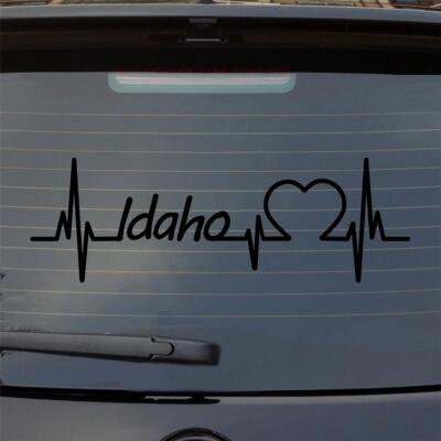 Heckscheibenaufkleber Idaho Herzschlag Puls Staat State USA Liebe 55x18 cm Auto 