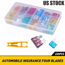 220Pcs Auto Blade Fuse Assortment Kit Set Car Truck Motorcycle Boat Fuses US