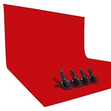 9x15 ft Red Polyester Backdrop Screen Collapsible High Density for Photo Video