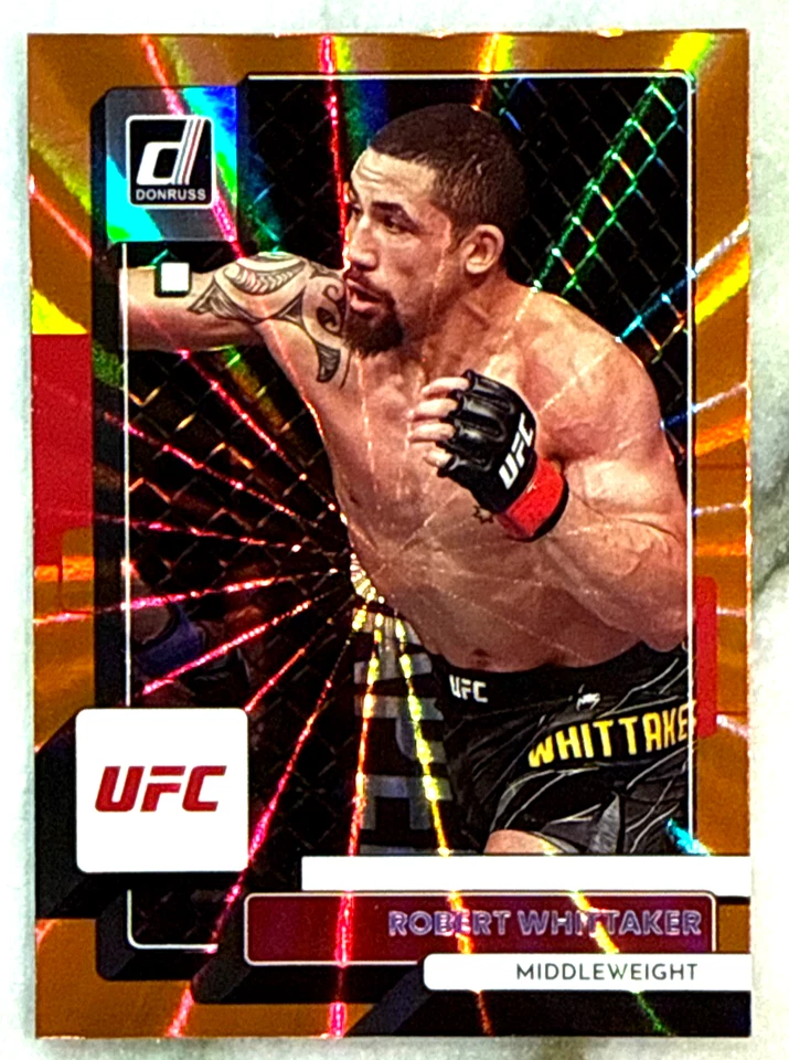 Robert Whittaker 2023 Panini Donruss UFC Middle Weight Holo Orange Laser - #187 - Image 3 of 4