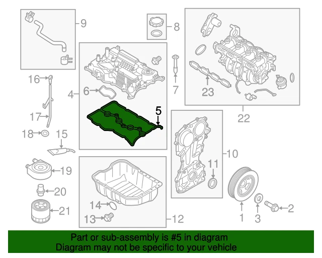 ✅GENUINE✅ Valve Cover Gasket for 16-20 Kia Optima Sorento 2.0L 2.4L 224412GGB0 Foto 3 de 4