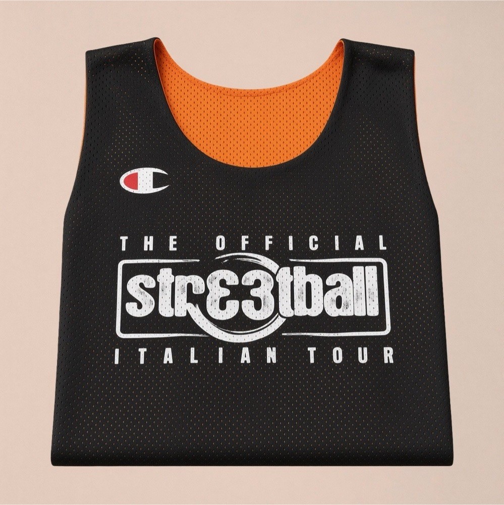 Champion Canotta Basket Reversibile Nero/Arancione Streetball Tour N.4