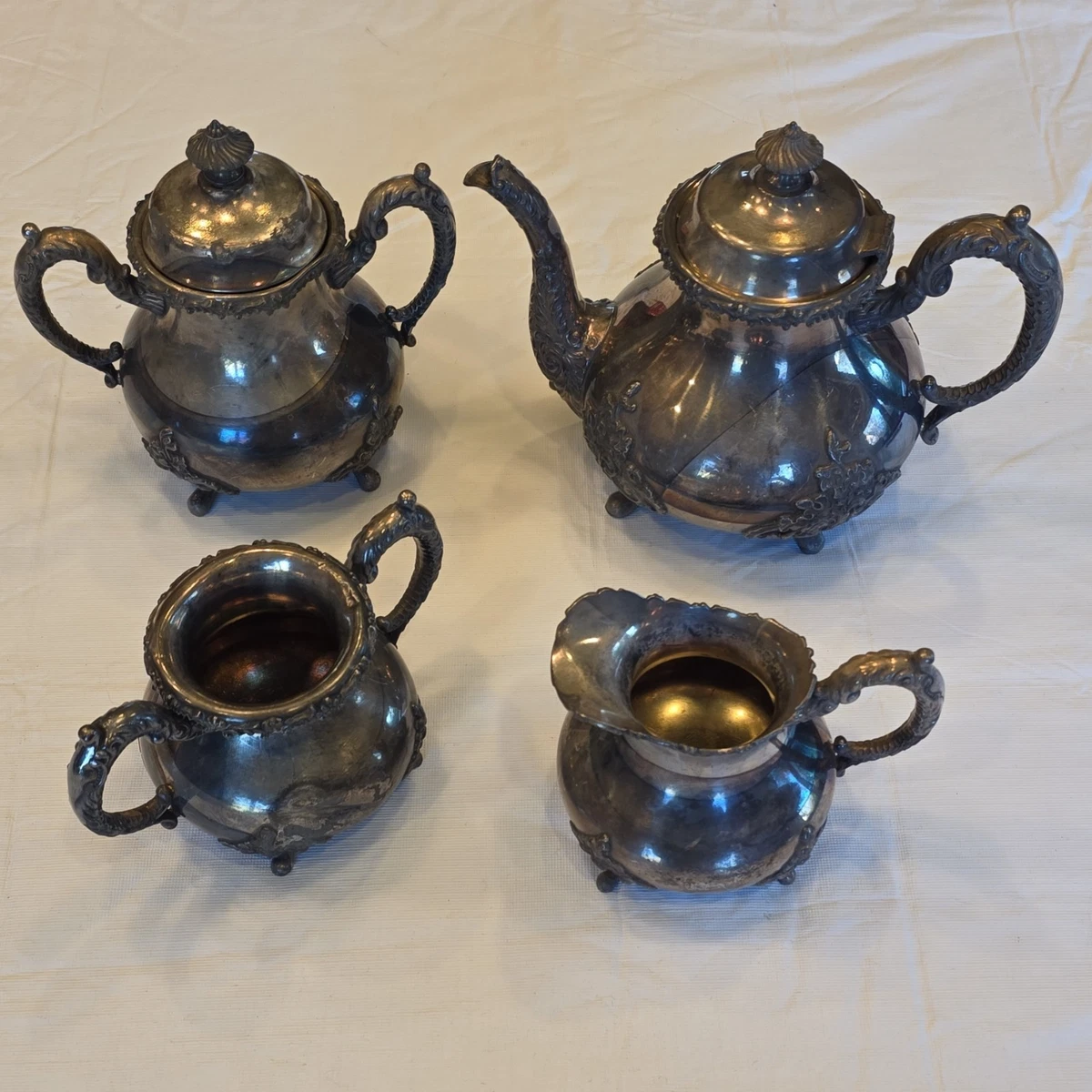 Wm. Rogers & Son Antique US Silver-Plated Teapots, Coffee Pots