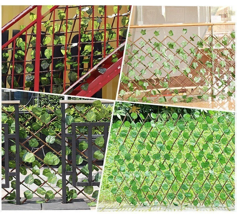 Versenkbare Garten Zaun Spalier Sichtschutz mit Künstliche Pflanzen Outdoor Neu - Bild 2 von 4