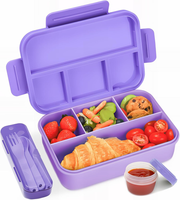 Bugucat Brotdose Mit FäChern 1300Ml,Lunchbox Kinder Auslaufsicher Mit FäChern,Lu