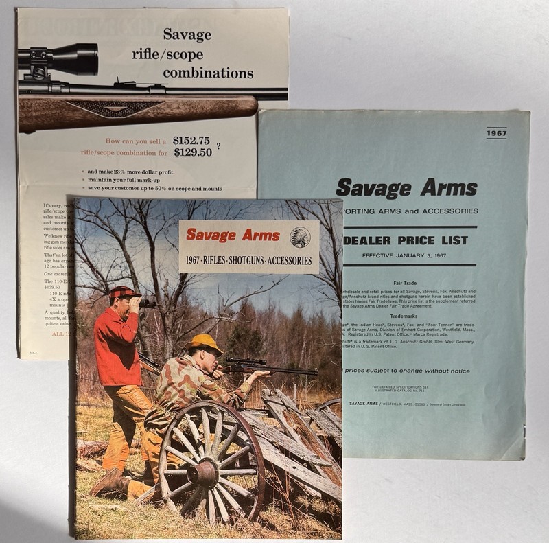 Vintage 1967 Savage Arms Rifles, Shotguns & Accessories Catalog W/ Dealer Price 