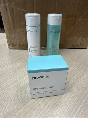 Proactive  3 Piece Kit 3-Step System Proactive. 1 Cleans,2 Tone, Clay Mask.6oz