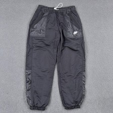 Nike Woven Pants Womens Medium Black Track Joggers Lined Zip Pockets CV8648-010