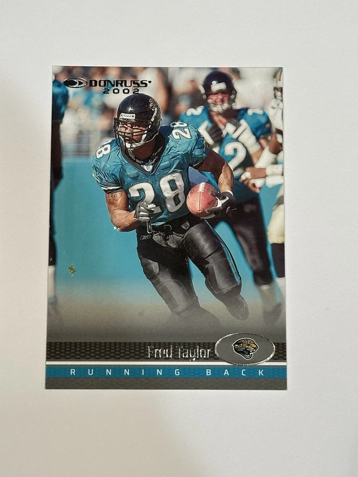 Fred Taylor Jaguars Card Lot (2) – 2002 Donruss & 2022 Topps Finest Holo Legend - Image 2 of 4