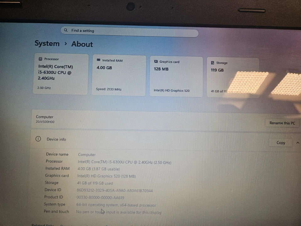 Lenovo ThinkPad L470 · i5-6300U · 4GB · 120GB, photo 2 of 5