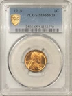 1918 LINCOLN CENT - PCGS MS-65 RD, RED GEM!