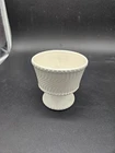 Mccoy White/Off White Matte Hobnail Swirl Footed Pedestal Planter Vintage