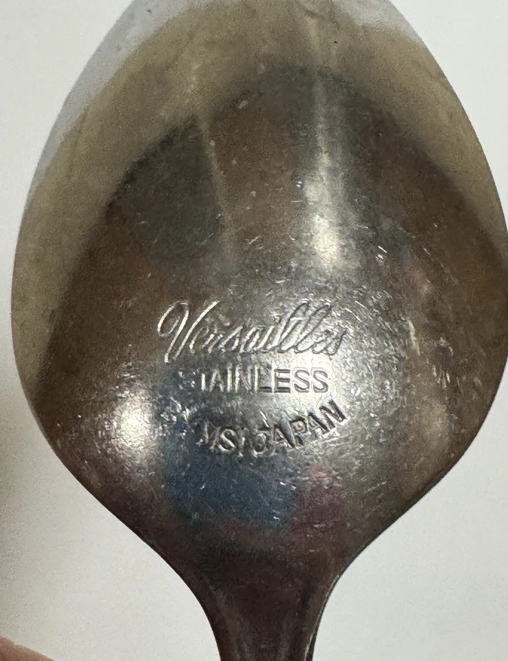 Juego de 5 cucharaditas de acero inoxidable vintage MSI Japón patrón Versalles Foto 4 de 4