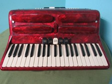 Accordion Settimio Soprani Made in Italy Napoli Red Glaze Marble Piano RARE VTG