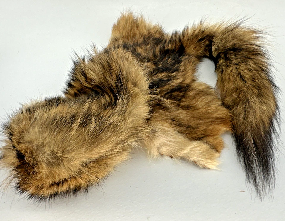 Vintage Coyote Fur Hat Trapper for Repair - Image 3 of 4