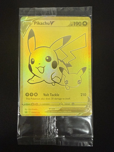 Pikachu V SWSH145 Celebrations Gold Promo Sealed Black Star Pokemon