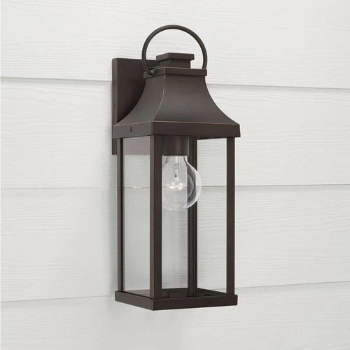 Capital Lighting Bradford 17 in. 1-Light Bronze Outdoor Wall Lantern Sconce - Picture 7 of 9