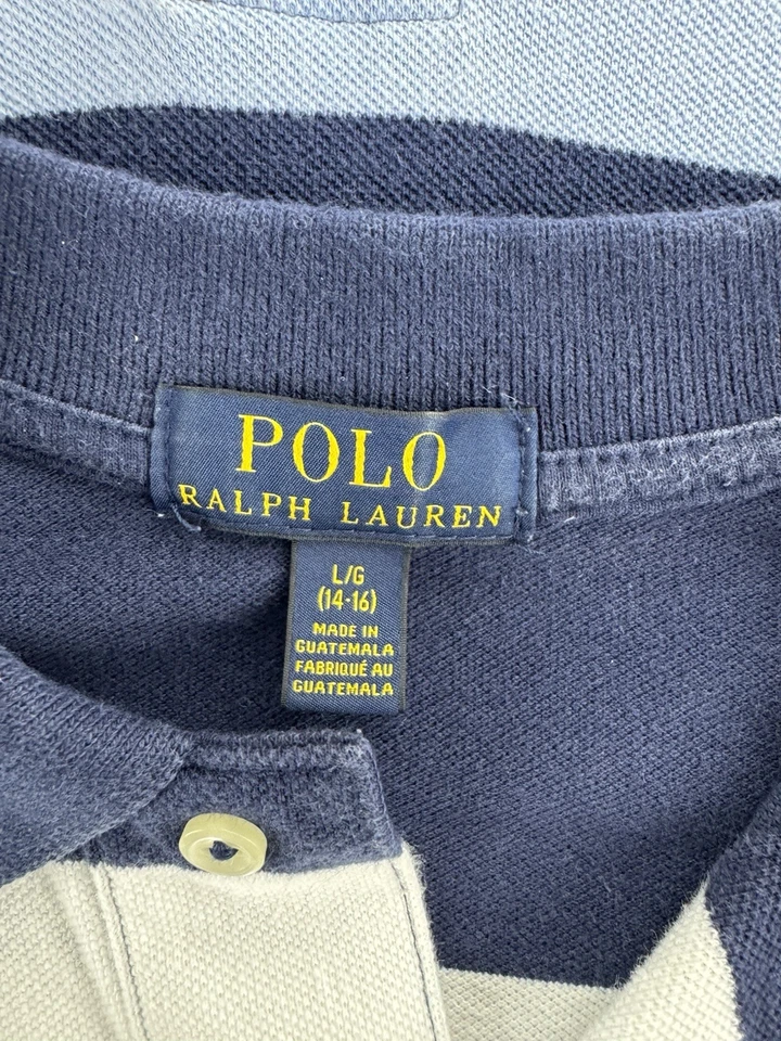 Polo Ralph Lauren Polo Shirts Lot Of 2 Striped Youth Big Boys Large 14-16 Pony - Image 3 of 4