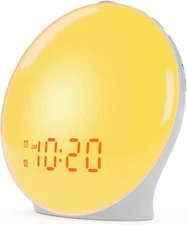 Wake Up Light Sunrise Alarm Clock for Kids, Heavy Sleepers, Bedroom, with Sunris