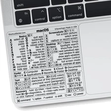 Mac Keyboard Shortcuts Sticker Decal Easy Apply Essential Commands Durable Vinyl
