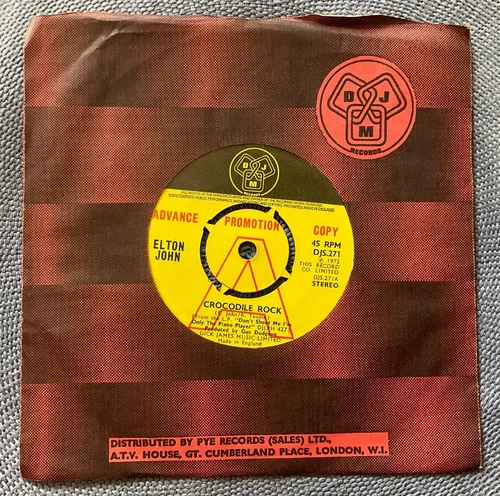 ELTON JOHN - CROCODILE ROCK rare UK 1972 DEMO PROMO / ROCK / MINT- !!!