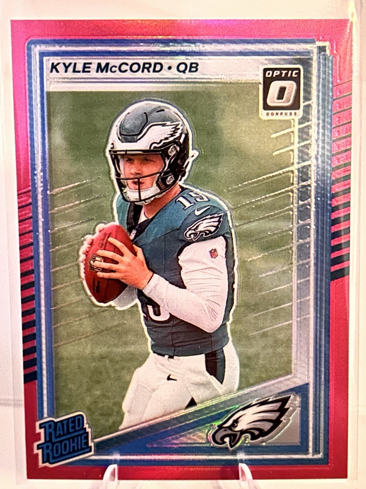 🔥 2025 Donruss Rated Rookie Kyle McCord #325 Pink Optic Preview Prizm  (RC)