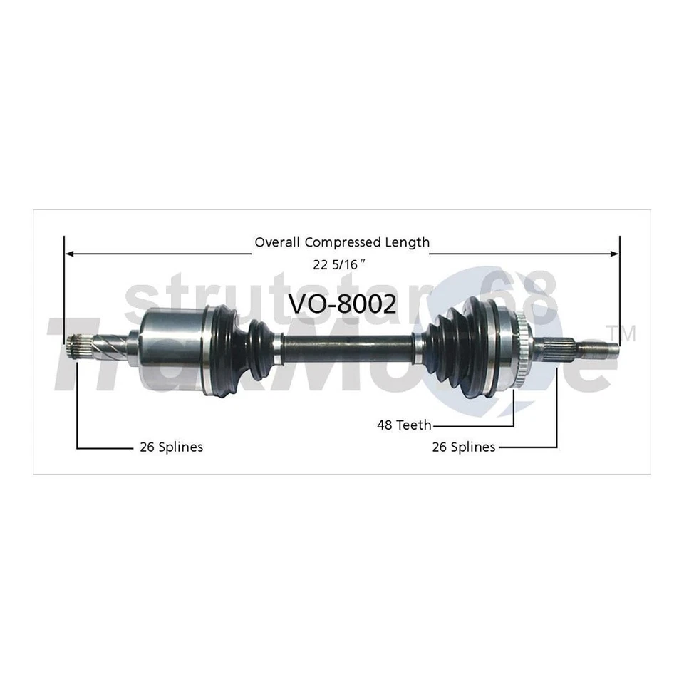 Eje TrakMotive CV 2 piezas delantero izquierdo delantero derecho para Volvo 850 1993-1997 Foto 3 de 3