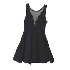 Lulu’s Skater Mini Dress Sz Small I Promise Black Lace Low Back Stretch