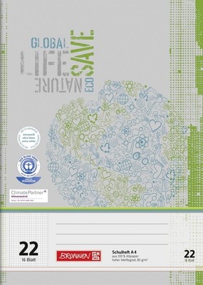 Brunnen 104412201 Recycling School Notebook A4 (16 Sheets, Single Booklet)