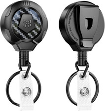 Upgraded Heavy Duty Retractable Keychain with Belt Clip, 10 OZ Retraction, 31.5"