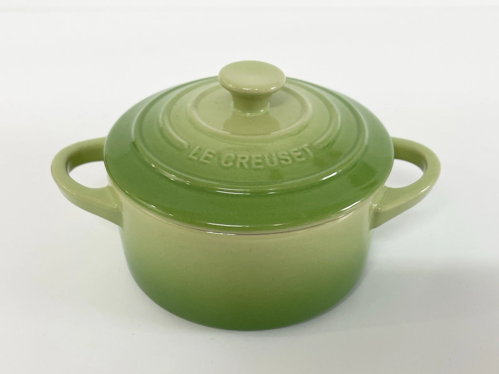 Le Creuset Stoneware Mini Round Cocotte, Palm Green, 4”, 8 ounces