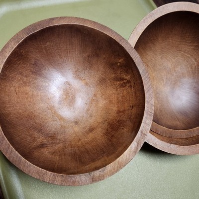 Set of 4 vintage 6'' Wooden Salad Bowls Made in Canada Maple Wood