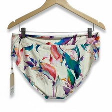 CALIA WSA23414PRT Womens High Leg Swim Bottoms Wide Band Unbleached Multi