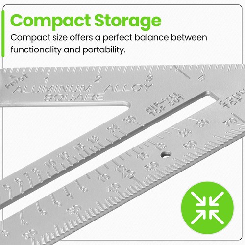 7" Aluminium Set Square Triangle, Roofing, Rafter & Carpentry Speed Square Ruler - Picture 8 of 9