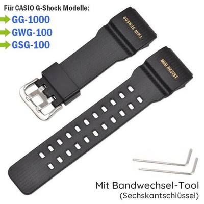   Armband kompatibel für CASIO G-Shock GWG-100, GG-1000, GSG-100 Mudmaster Black