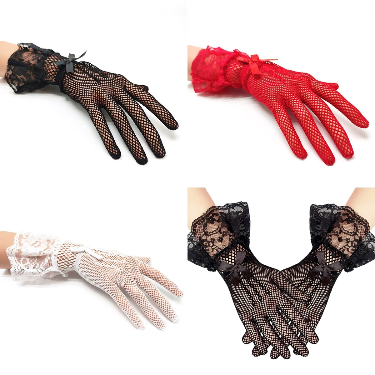 Guantes Góticos Malla Encaje - Diseño Exclusivo y Elegante