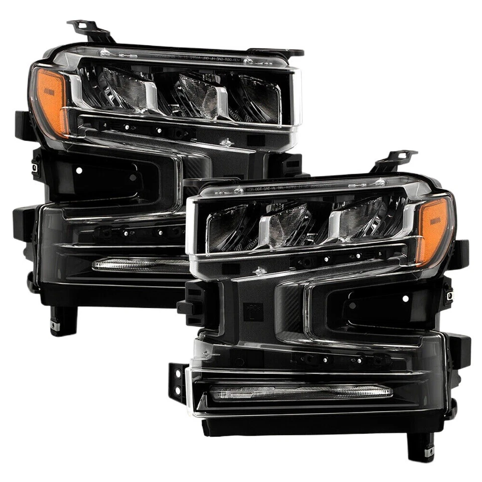 LED Headlights For 2019-2022 Chevy Silverado 1500 w/ Halogen Signal Right+Left - Image 3 of 4