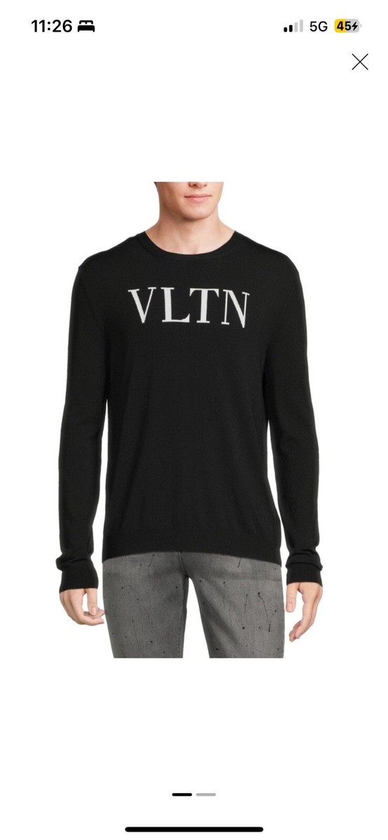 New Valentino Garavani VLTN Crewneck Logo Sweater Print