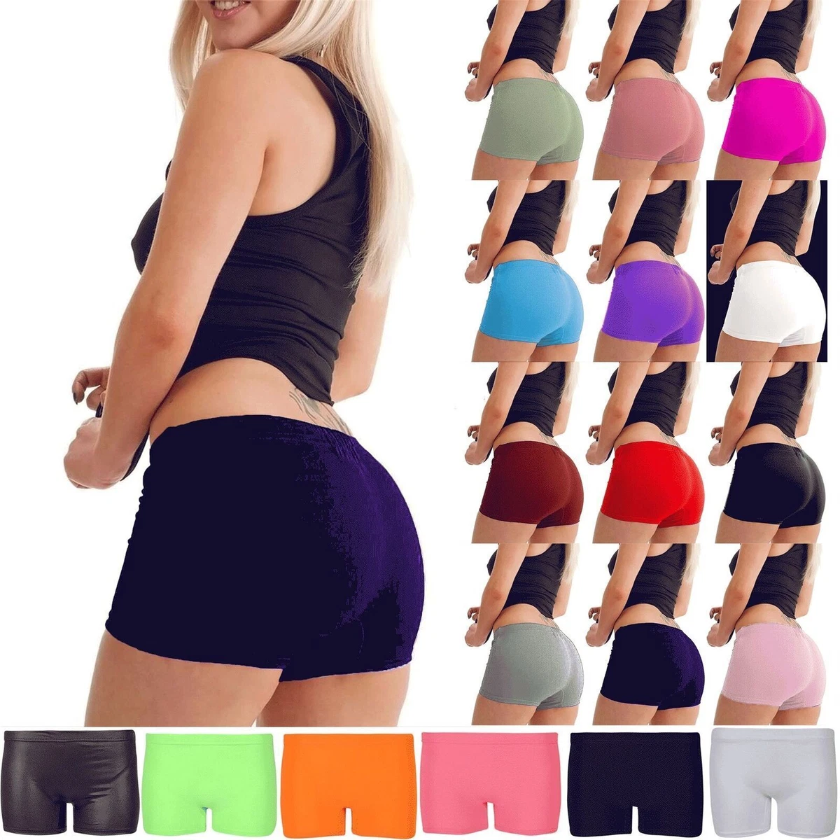 Womens Ladies Girls Stretchy Sexy Hot Pants Dance Party Shorts