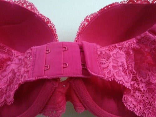 New Victoria's Secret Dream Angels Fuchsia Hot Pink Push Up Bra 34D Rhinestone - Picture 4 of 8
